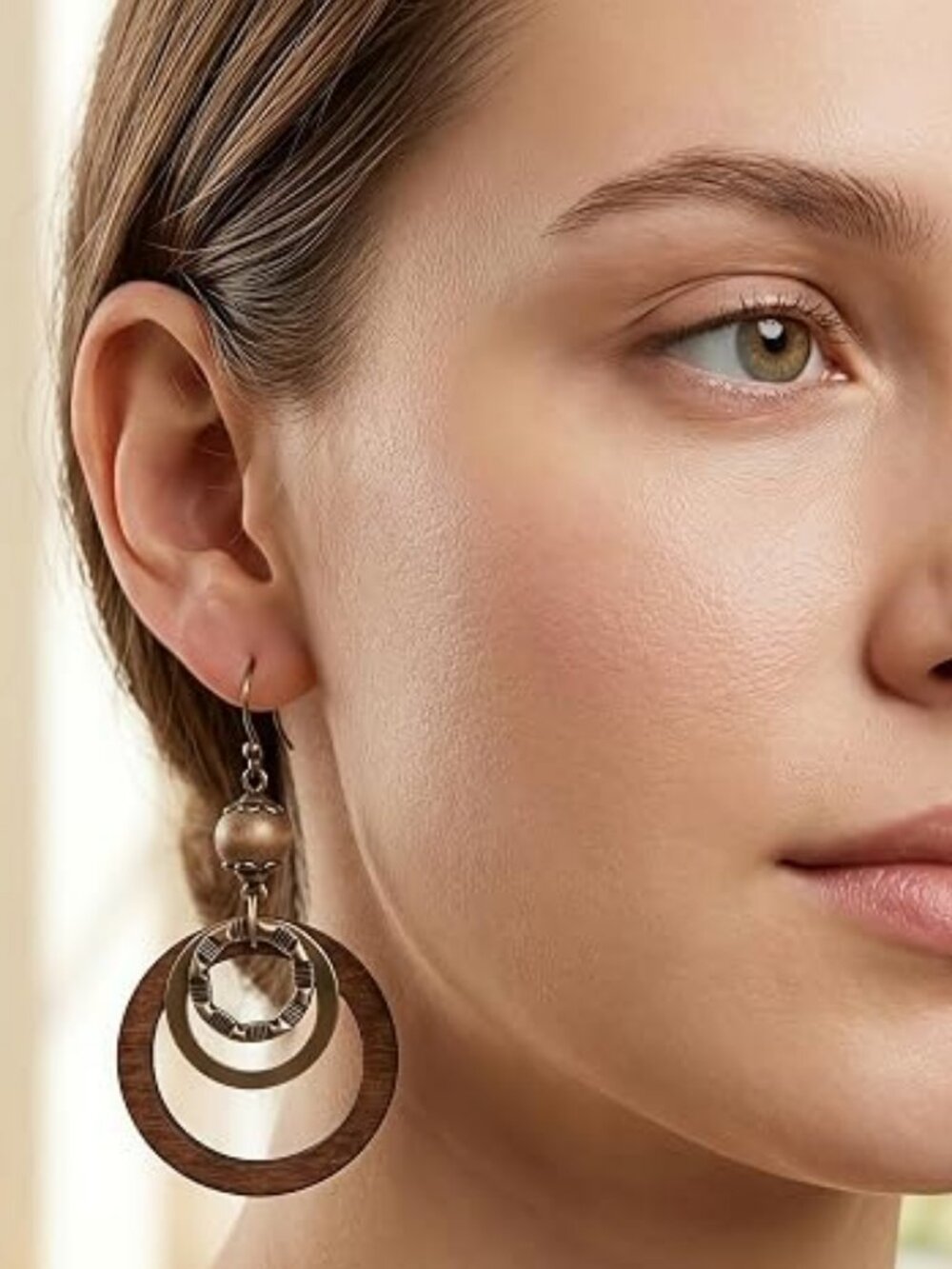 Boho Geometric Dangle Earrings Set – Vintage Tribal Hoop Jewelry